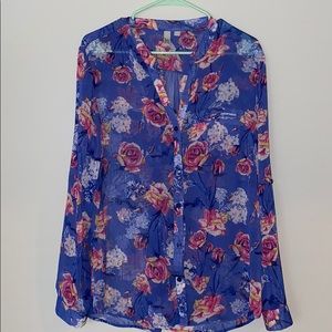 KUT floral blade collar blouse